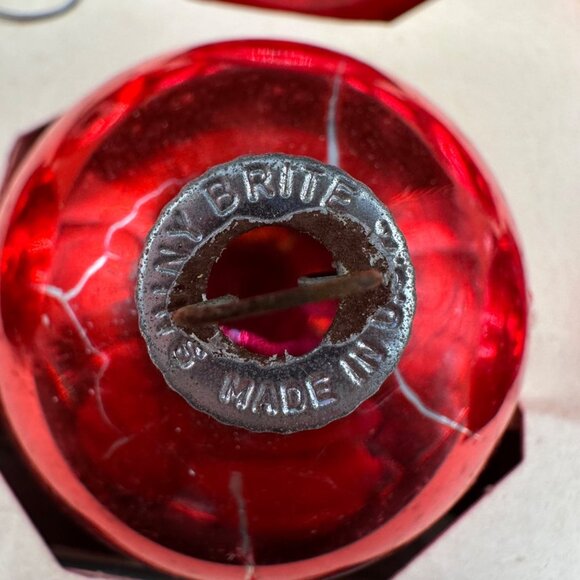 Vintage Christmas Ornaments Shiny Brite USA Red Glass Original Box Decoration - Picture 9 of 16